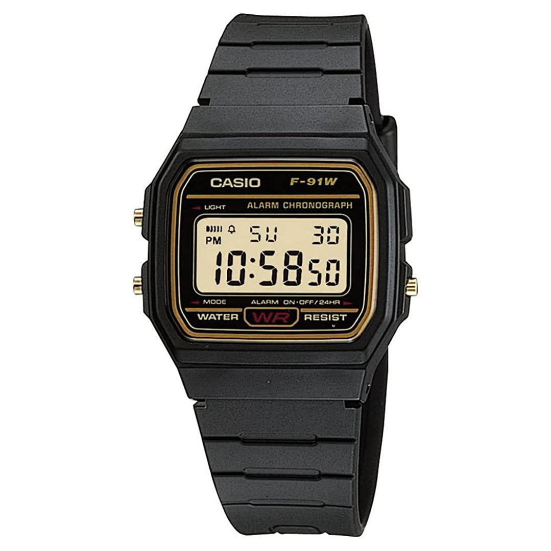 Casio Watch Classic Sports Digital Black/Gold F-91WG-9QDF – Watches &  Crystals