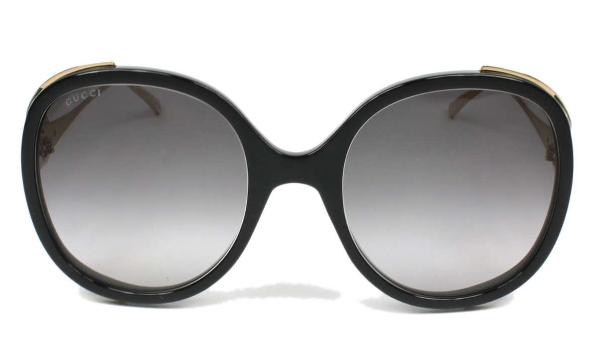 Gucci Women's Sunglasses Oversized Round Black/Gold – Watches