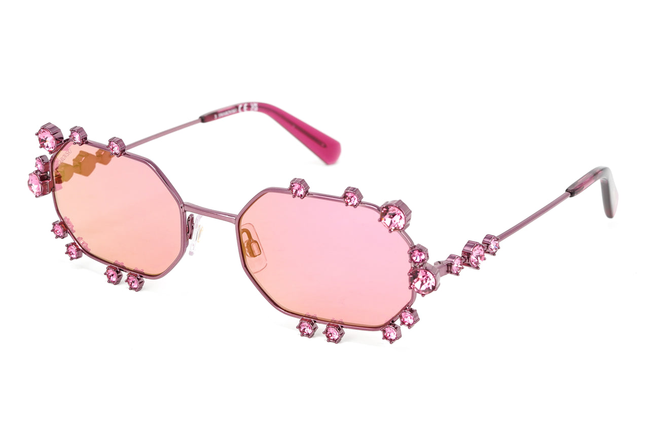  Sunglasses Swarovski SK 0387 72S Shiny Pink/Bordeaux :  Clothing, Shoes & Jewelry