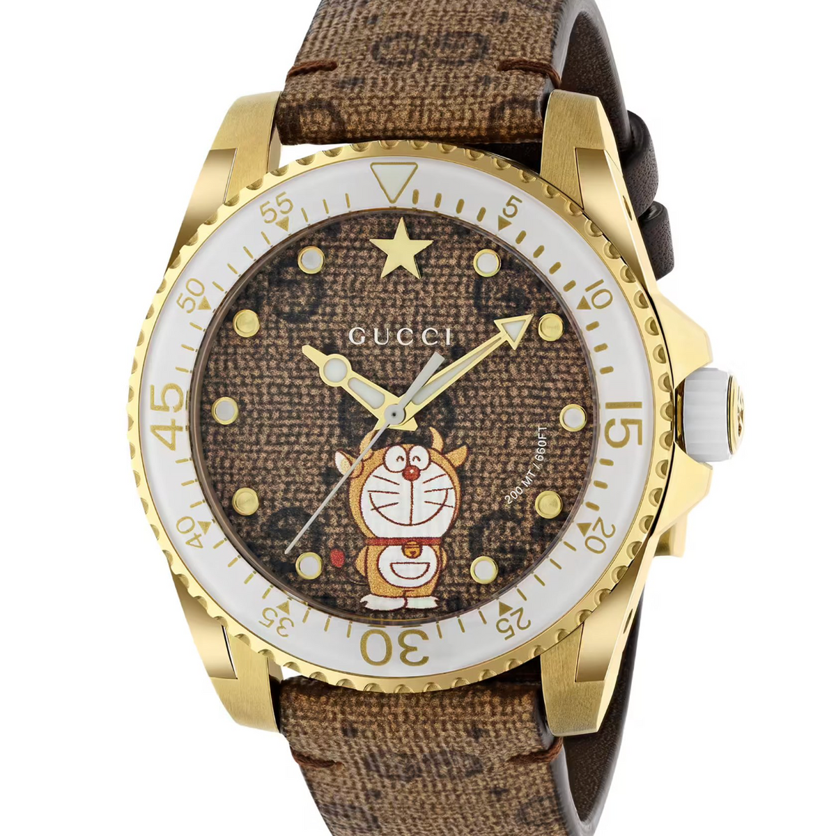 Gucci Watch Dive 40mm Doraemon Gold White – Watches & Crystals