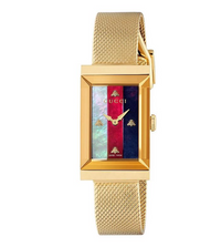Thumbnail for Gucci Watch G-Frame Ladies 21mm Stripe Yellow Gold PVD Bracelet