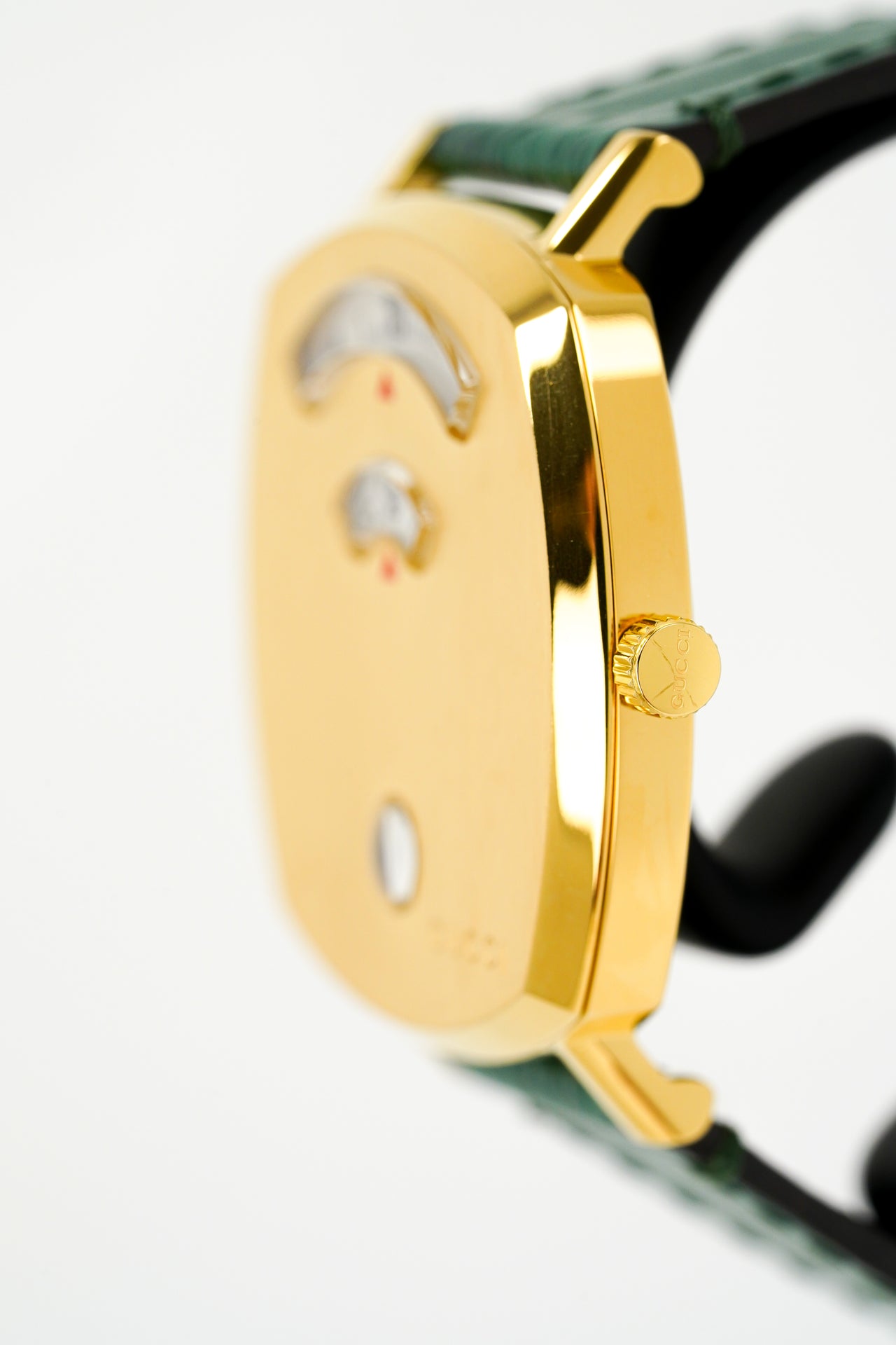 Gucci Watch Grip 35mm Yellow Gold Green Alligator