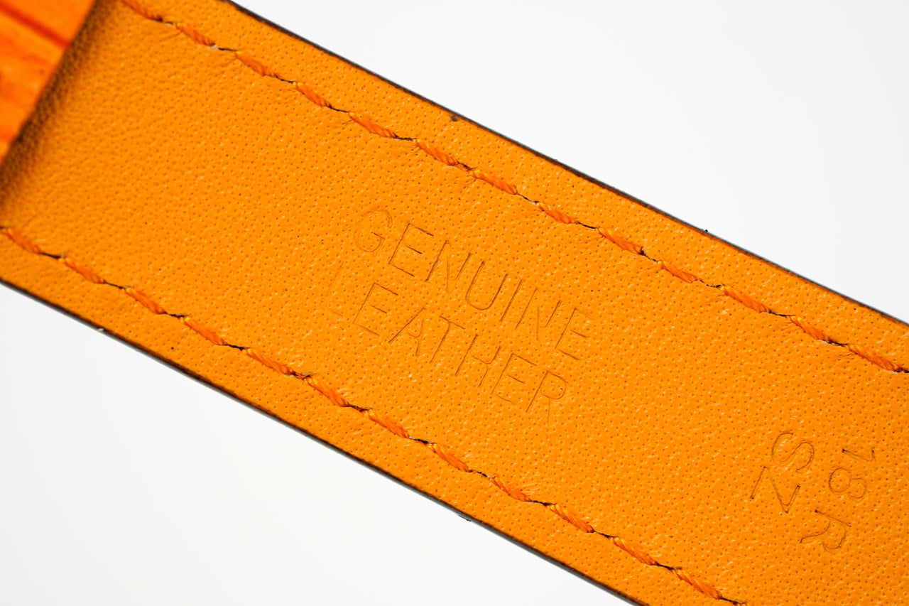 Gucci Watch Grip 35mm Gold PVD Orange Alligator