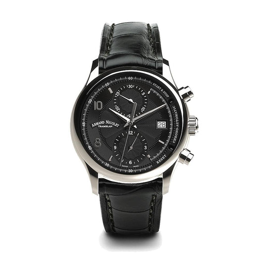 Armand Nicolet Men s Chronograph Watch M02 4 Black Leather