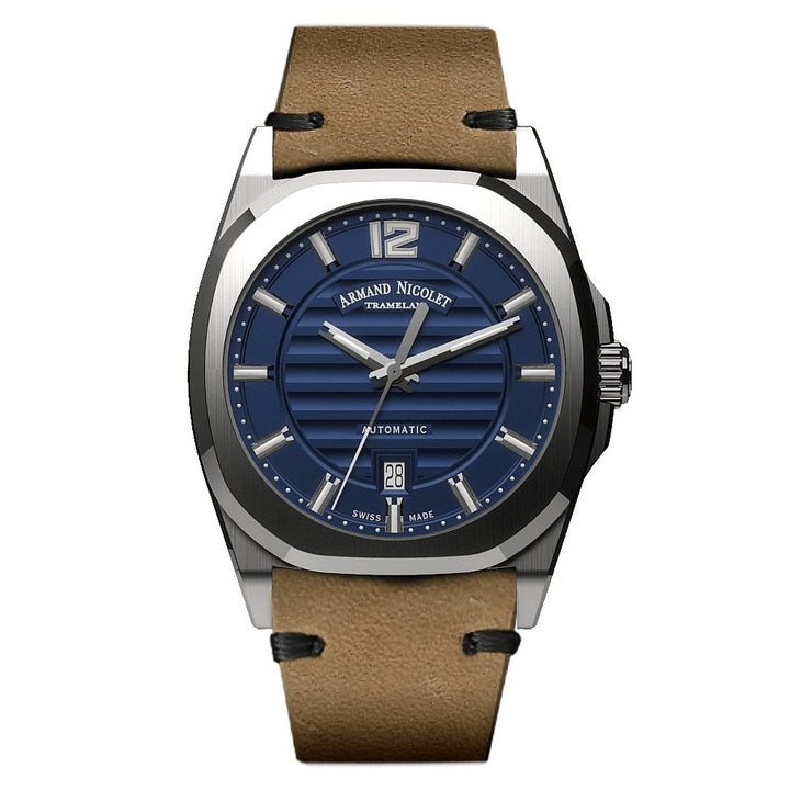 Armand Nicolet Men s Watch J09 3 Blue Leather A660AAA BU