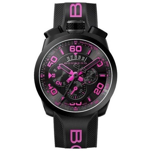 Bomberg Men's Chronograph Watch BOLT-68 Black PVD Pink BS45CHPBA.031.3 - Watches & Crystals