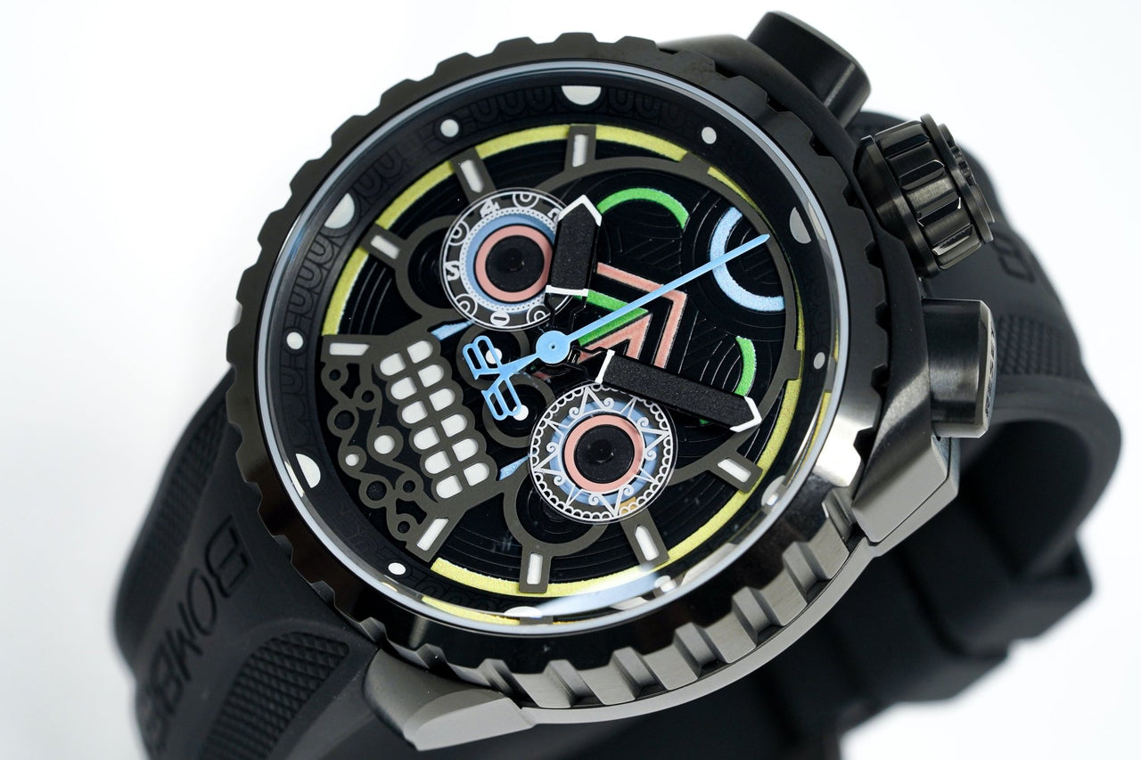 Bomberg Men's Chronograph Watch BOLT-68 Maya Special Edition BS45CHPBA.MAYA-2.3 - Watches & Crystals