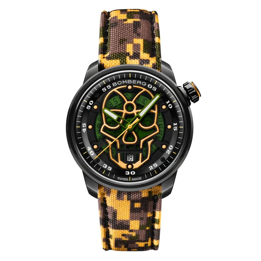 Bomberg Men's Watch BB-01 Black PVD Limited Edition Military Skull CT43APBA.23-4.11 - Watches & Crystals