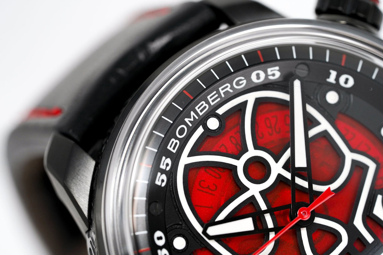 Bomberg Men's Watch BB-01 Black PVD Red Skull CT43APBA.23-1.11 - Watches & Crystals