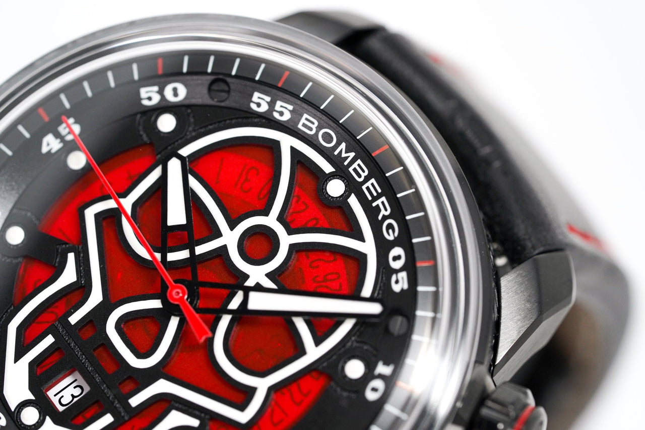 Bomberg Men's Watch BB-01 Black PVD Red Skull CT43APBA.23-1.11 - Watches & Crystals