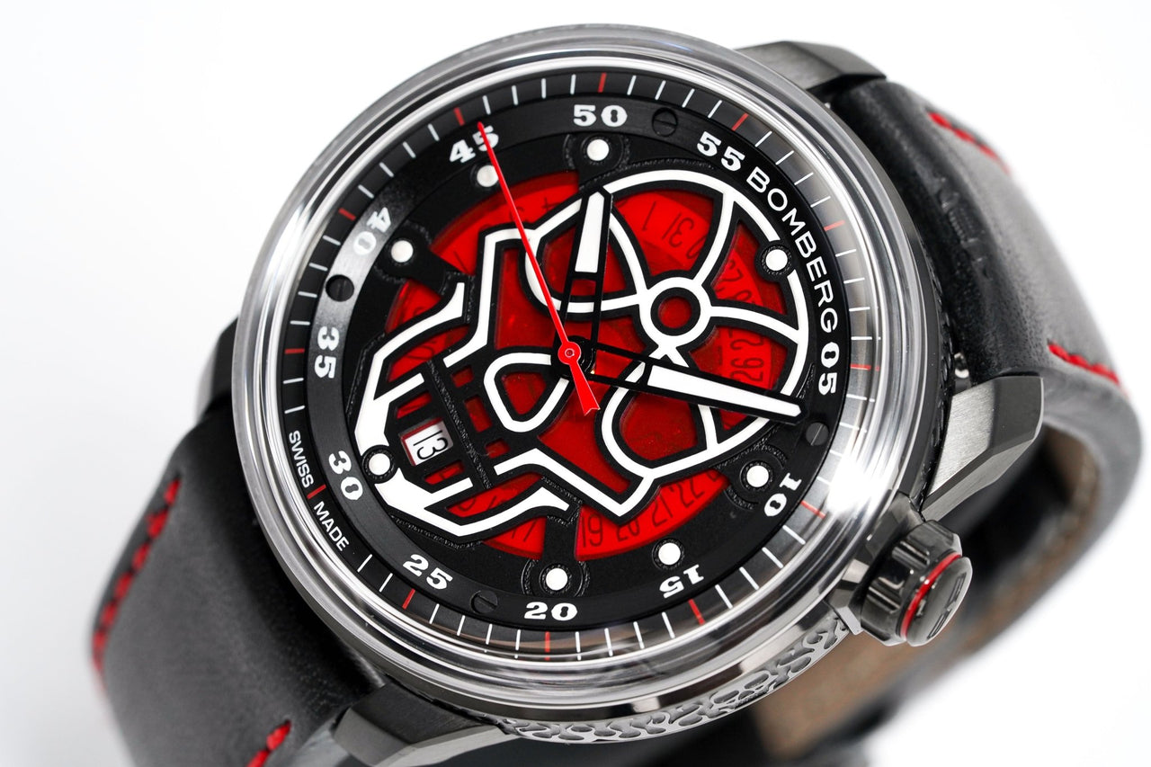 Bomberg Men's Watch BB-01 Black PVD Red Skull CT43APBA.23-1.11 - Watches & Crystals