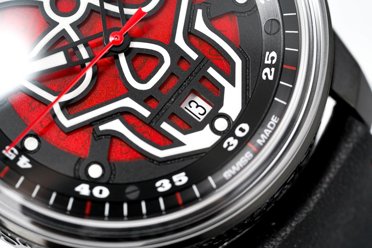 Bomberg Men's Watch BB-01 Black PVD Red Skull CT43APBA.23-1.11 - Watches & Crystals