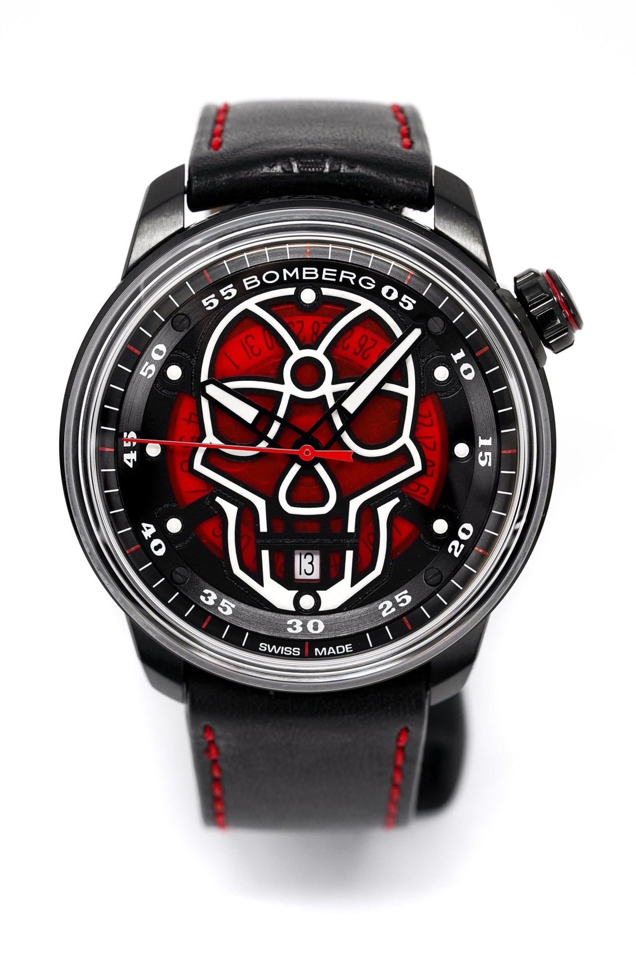 Bomberg Men's Watch BB-01 Black PVD Red Skull CT43APBA.23-1.11 - Watches & Crystals