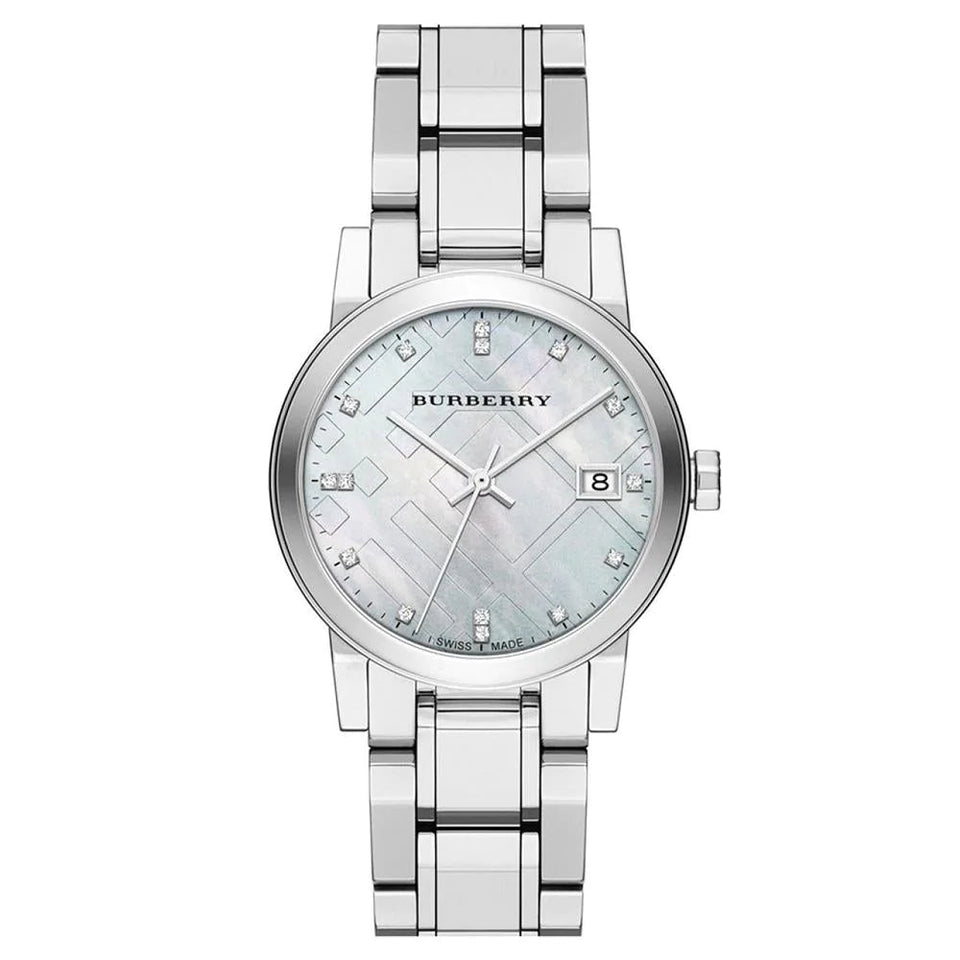 Burberry Ladies Watch | Check Stamped Silver 34mm Luxury  display picture 3