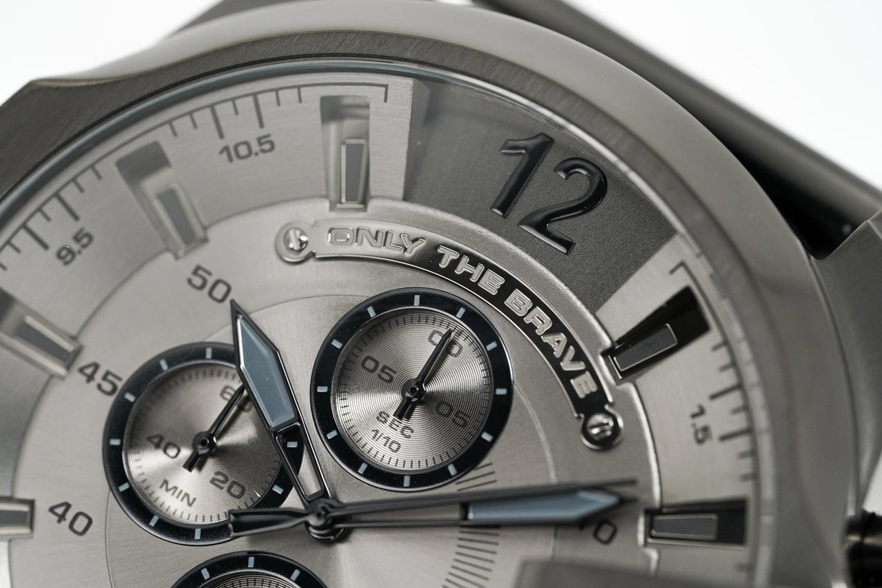 – & Mesh Gunmetal Mega Chief Watches Men\'s Watch Crystals Diesel Chronograph