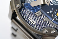 Diesel DZ7331 Mr. Daddy Gunmetal Stainless Steel Bracelet Blue Dial Men's  Watch