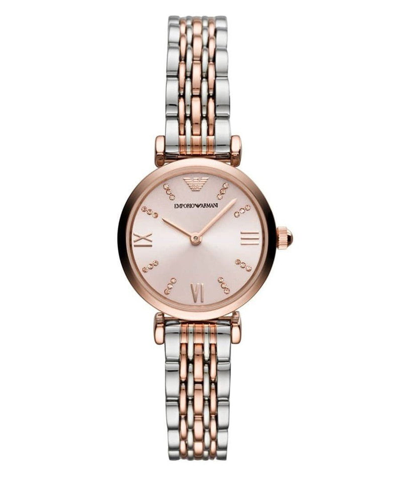 Emporio Armani Ladies Watch T Bar Gianni Two Tone Pink AR11223