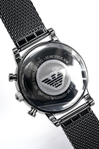 Emporio Gunmetal Chronograph Crystals Men\'s AR1979 & Watches Watch Armani –