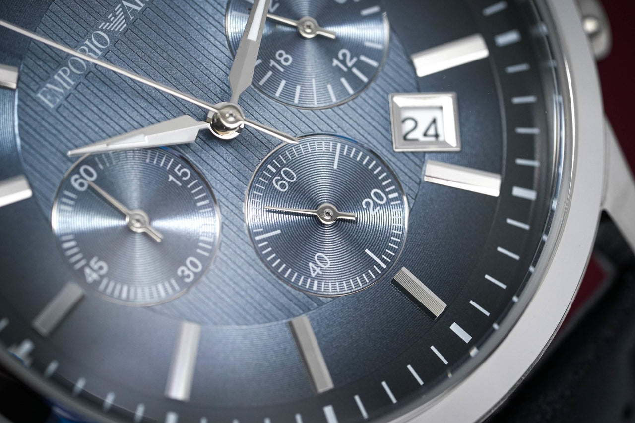 Emporio Armani Men\'s Renato – Chronograph Watch & AR2473 Watches Crystals Blue