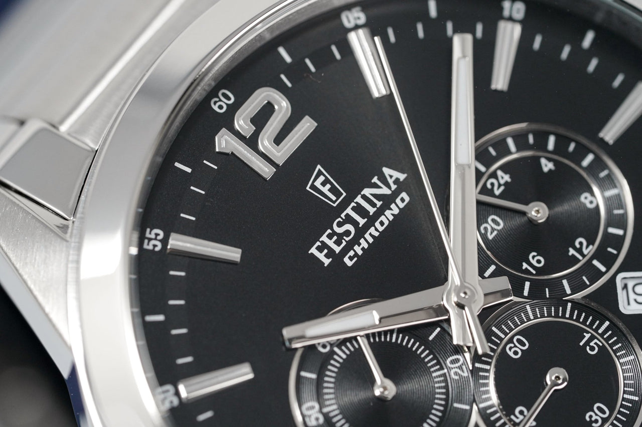 Watch Crystals F20343-8 Timeless Watches Festina Chrono Stainless – Steel & Black