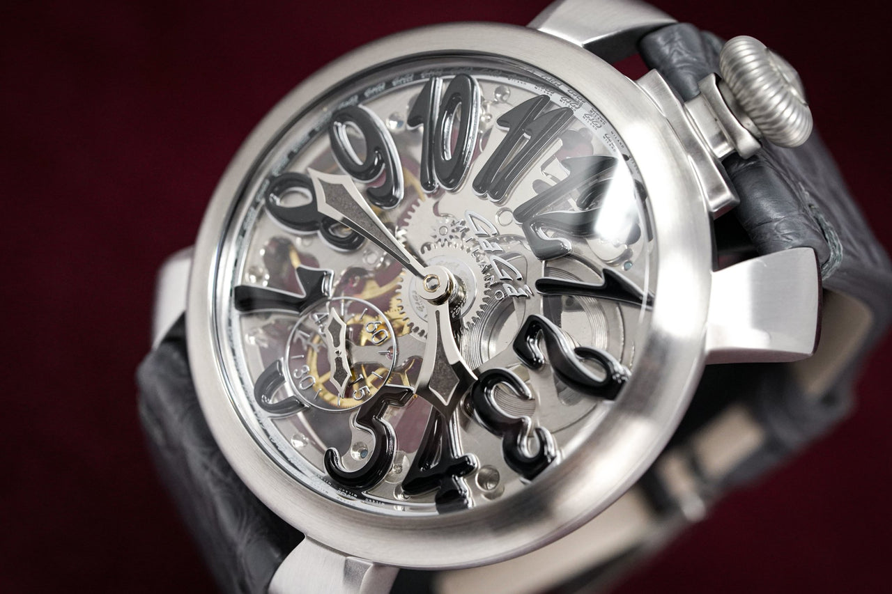 GaGà Milano Watch Skeleton 48MM Grey – Watches & Crystals