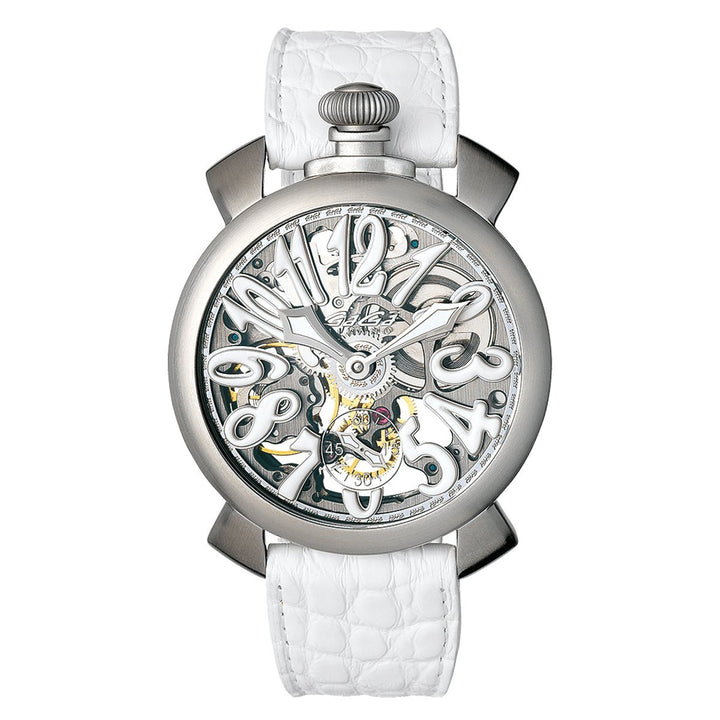 GaGà Milano Watch Skeleton 48MM Satin White