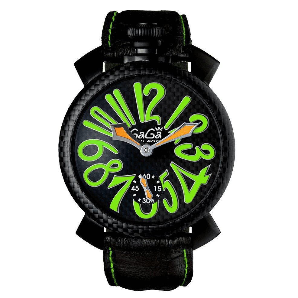 Gagà Milano Watch Manuale 48mm Carbon Fibre Green 5016.03