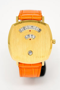 Thumbnail for Gucci Unisex Watch Grip Gold PVD Orange Alligator YGA15040 - Watches & Crystals