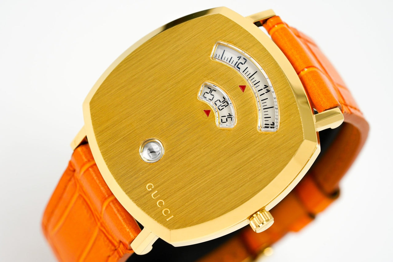 Gucci Unisex Watch Grip Gold PVD Orange Alligator YGA15040 - Watches & Crystals