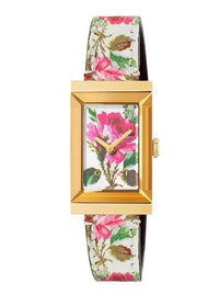 Thumbnail for Gucci Watch G-Frame Ladies 21mm Floral Pink Gold YA147406 - Watches & Crystals