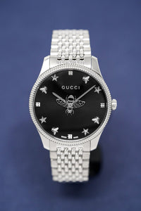 Thumbnail for Gucci Watch G-Timeless 36mm Slim Bee Silver YA1264154 - Watches & Crystals