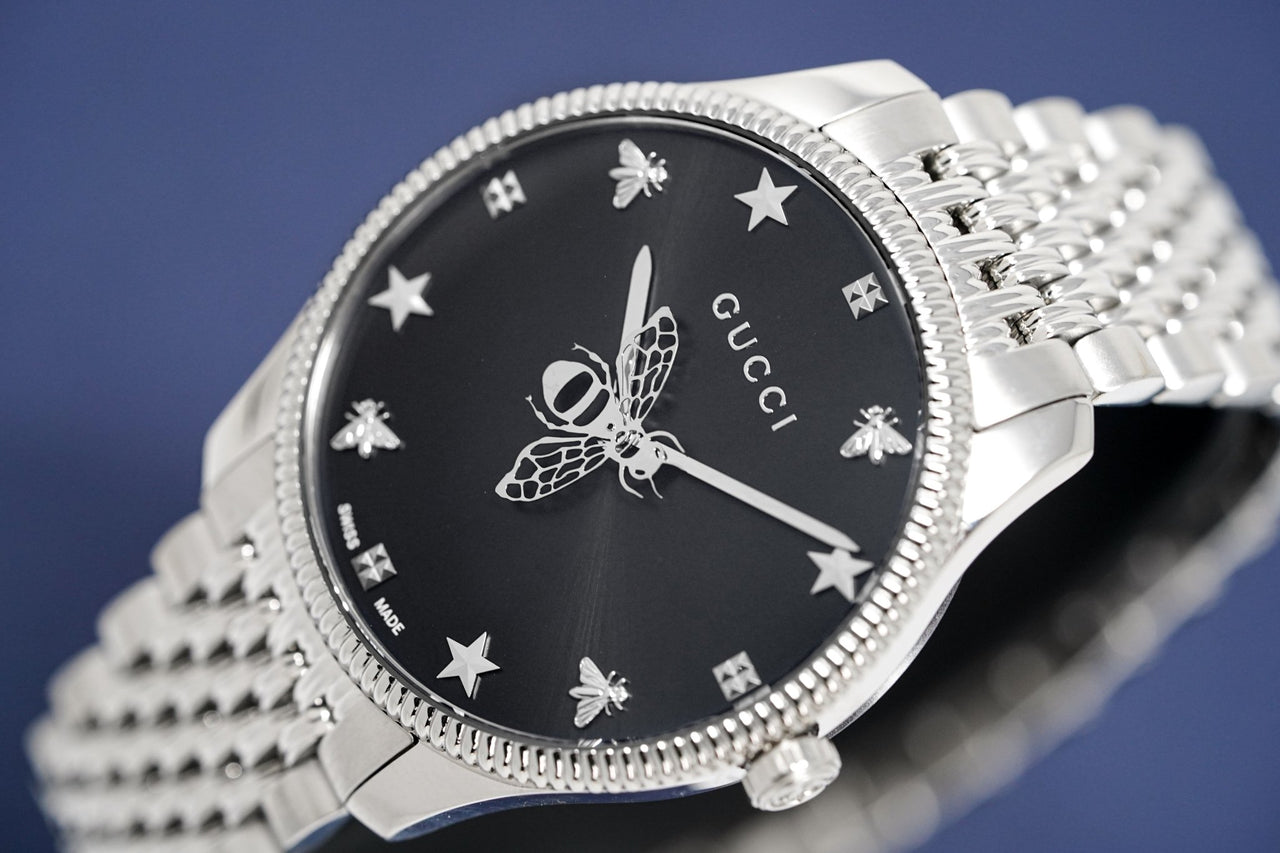Gucci Watch G-Timeless 36mm Slim Bee Silver YA1264154 - Watches & Crystals