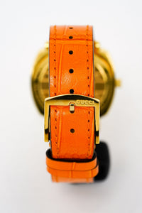 Thumbnail for Gucci Watch Grip 35mm Gold PVD Orange Alligator YGA15026 - Watches & Crystals