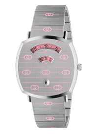Thumbnail for Gucci Watch Grip 38mm Silver Pink YA157438 - Watches & Crystals