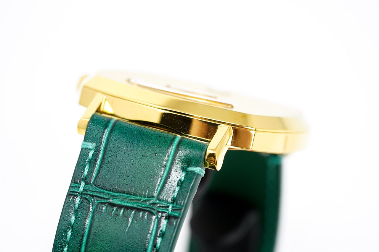 Gucci Watch Grip 38mm Yellow Gold Green Alligator YGA15038 - Watches & Crystals
