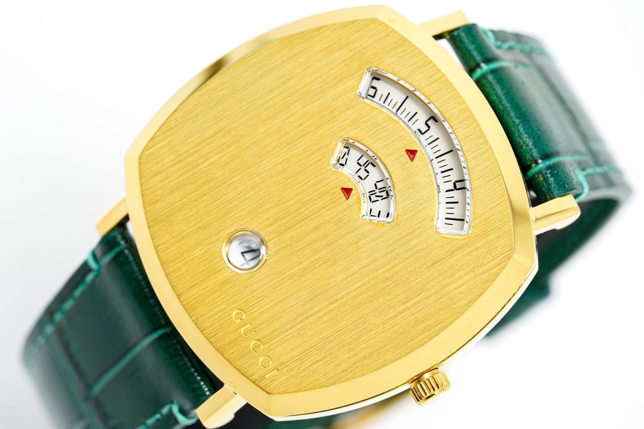 Gucci Watch Grip 38mm Yellow Gold Green Alligator YGA15038 - Watches & Crystals