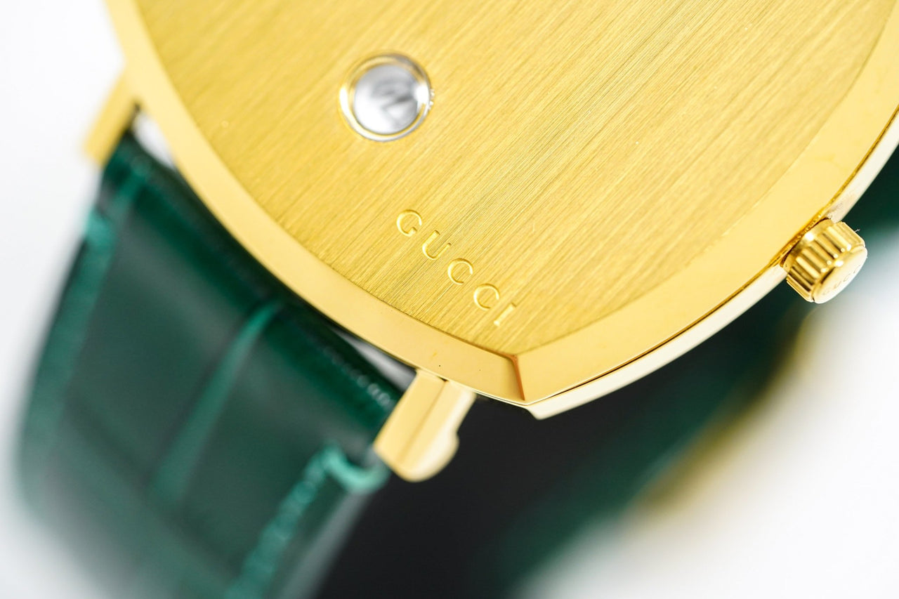 Gucci Watch Grip 38mm Yellow Gold Green Alligator YGA15038 - Watches & Crystals