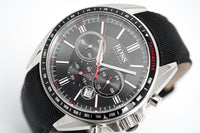 Thumbnail for Hugo Boss Men's Watch Chronograph Black Driver Fabric Leather HB1513087 - Watches & Crystals