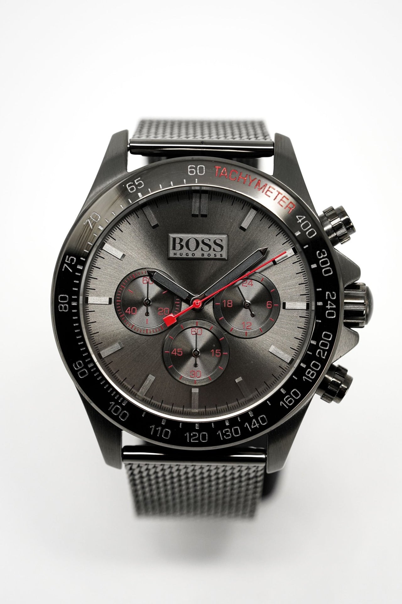 Hugo Boss Men's Watch Chronograph Ikon Grey Mesh HB1513443 - Watches & Crystals