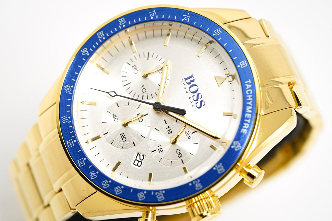 BOSS Men s Watch Chronograph Trophy Gold HB1513631 Watches Crystals