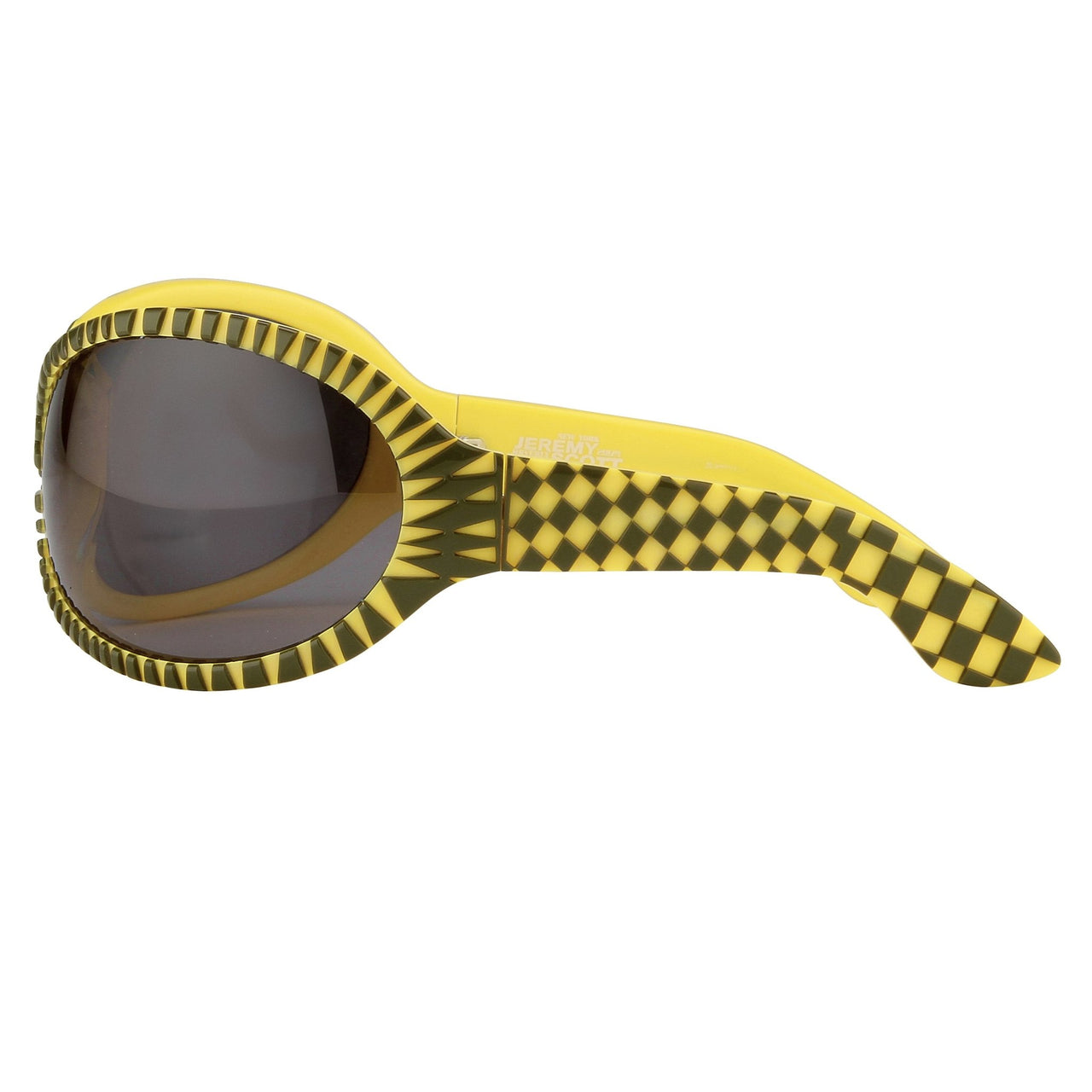 Jeremy Scott Sunglasses Wrap Around Black Yellow and Grey