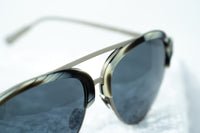 Thumbnail for Kris Van Assche Sunglasses Brown Horn Brushed Silver and Blue Mirror Lenses Category 3 - KVA74C4SUN - Watches & Crystals