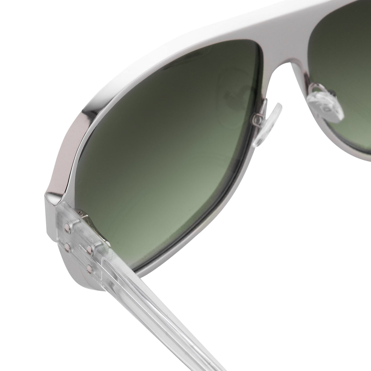 Kris Van Assche Sunglasses With Rectangular Silver Metal and Green Graduated Lenses - KVA6C4SUN - Watches & Crystals