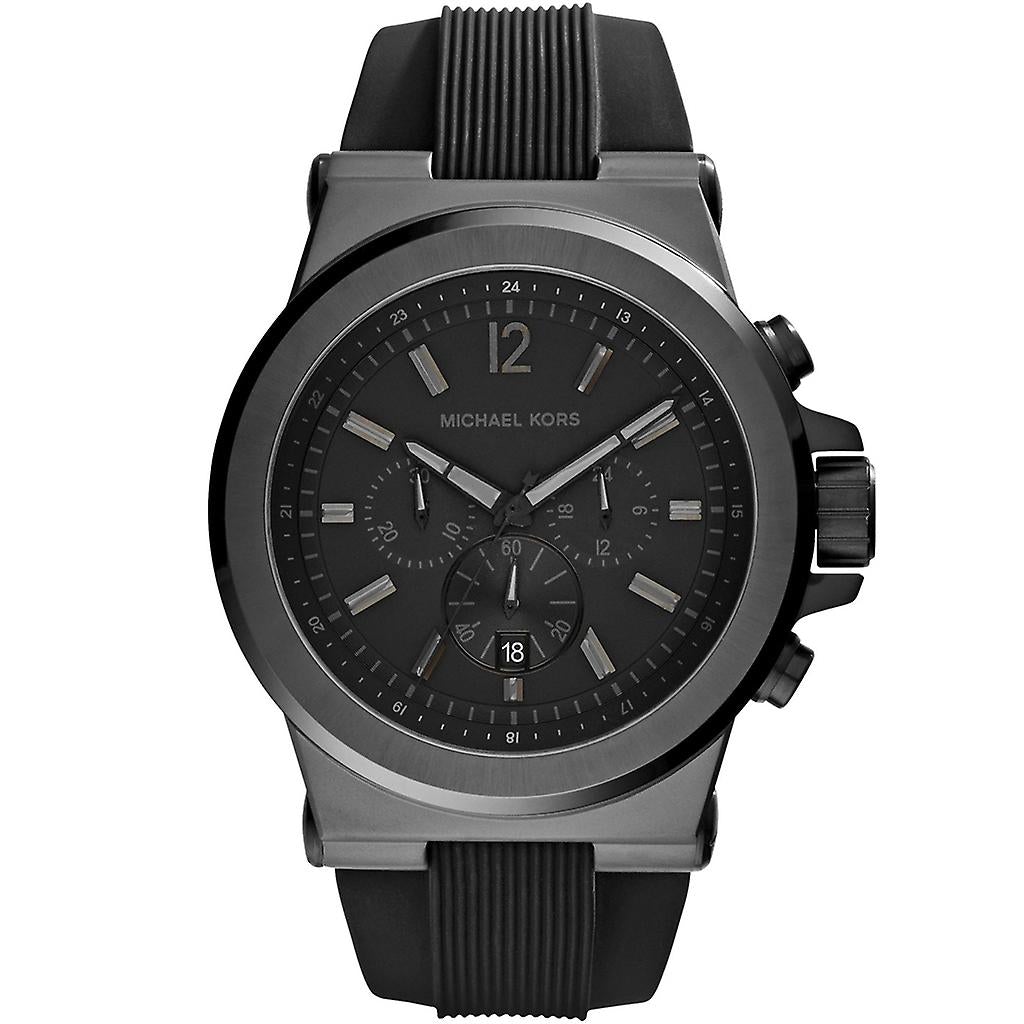 MICHAEL KORS Mens Runway Chronograph Watch White Silicone Band Silver  Dial 691464284398  eBay