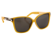 Thumbnail for Oscar De La Renta Sunglasses Oversized Beige Enamel Arms and Green Lenses Category 3 - ODLR21C4SUN - Watches & Crystals