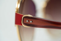 Thumbnail for Oscar De La Renta Sunglasses Oversized Frame Russian Gold Red Enamel With Grey Lenses - ODLR50C4SUN - Watches & Crystals