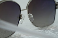 Thumbnail for Oscar De La Renta Sunglasses Oversized Frame Silver Light Oyster Enamel With Grey Lenses - ODLR50C3SUN - Watches & Crystals