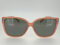 Thumbnail for Oscar De La Renta Sunglasses Oversized Orange Enamel Arms and Green Lenses Category 3 - ODLR21C5SUN - Watches & Crystals