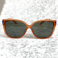 Thumbnail for Oscar De La Renta Sunglasses Oversized Orange Enamel Arms and Green Lenses Category 3 - ODLR21C5SUN - Watches & Crystals