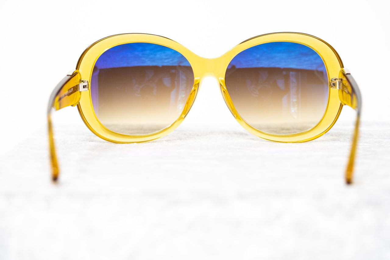 Oscar De La Renta Women Sunglasses Oversized Frame Yellow and Brown Graduated Lenses - ODLR46C4SUN - Watches & Crystals